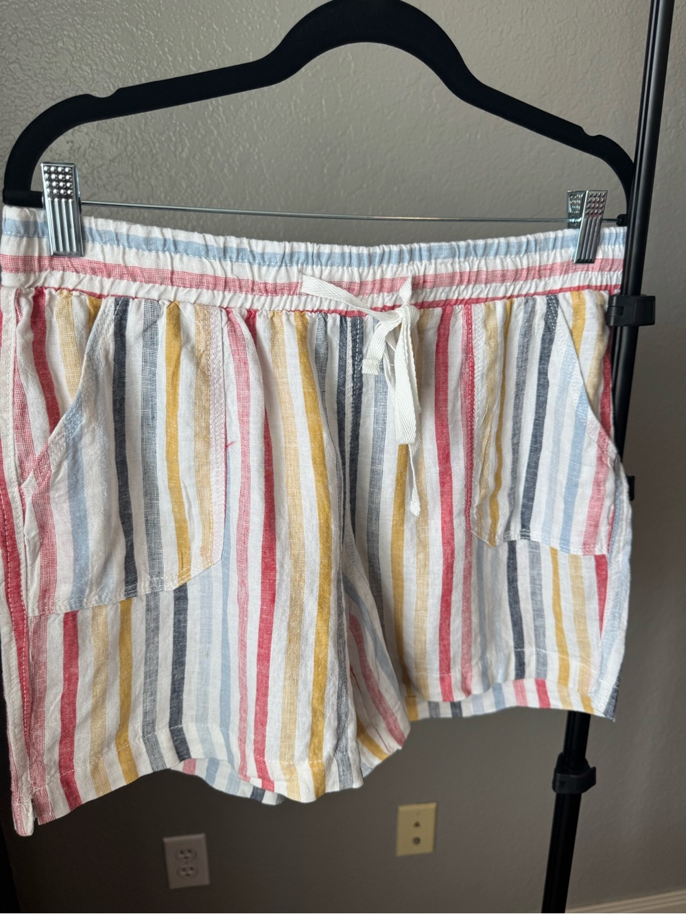 Cato Multi-Color Striped Elastic Waist Athletic Shorts